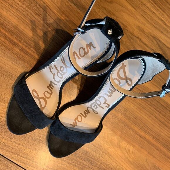 Sam Edelman suede dress sandal, chunky heel, EUC, sz 9, ankle strap, - Picture 2 of 16